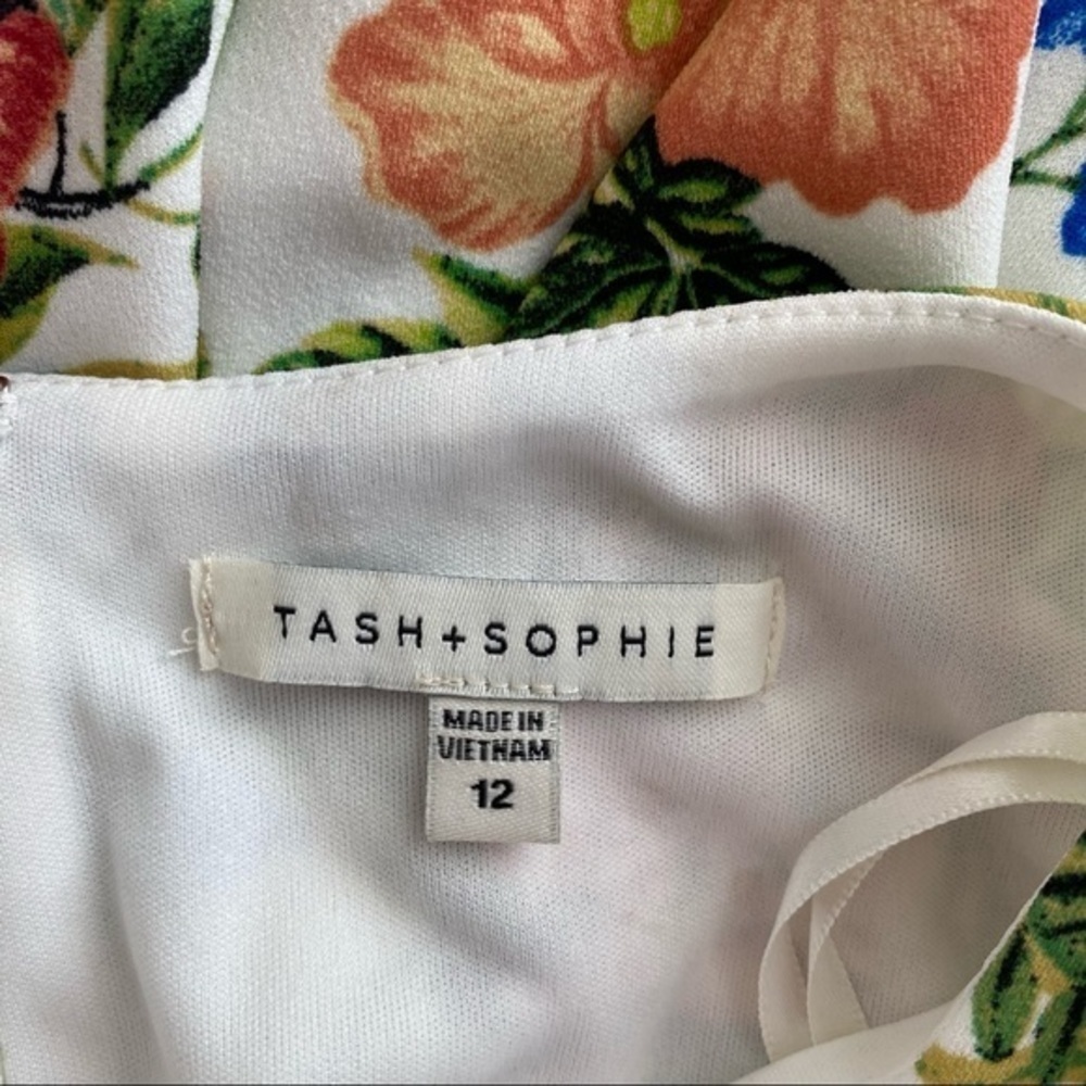 Tash + Sophie Flounce Sleeve Floral Mini Dress NWT Luau Hawaii Beach Tropical - Picture 9 of 13
